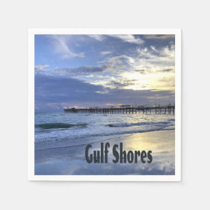 Serviette En Papier Gulf Shores Alabama Beach Sunrise Pier