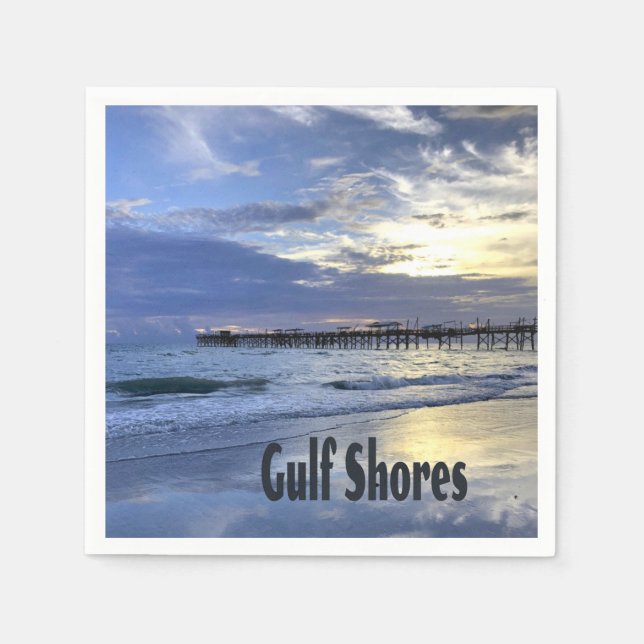 Serviette En Papier Gulf Shores Alabama Beach Sunrise Pier (Devant)