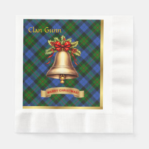Serviette En Papier Gunn personnalisé Tartan Noël