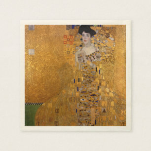 Serviette En Papier Gustav Klimt, Adele, Art nouveau, déco, or, peint