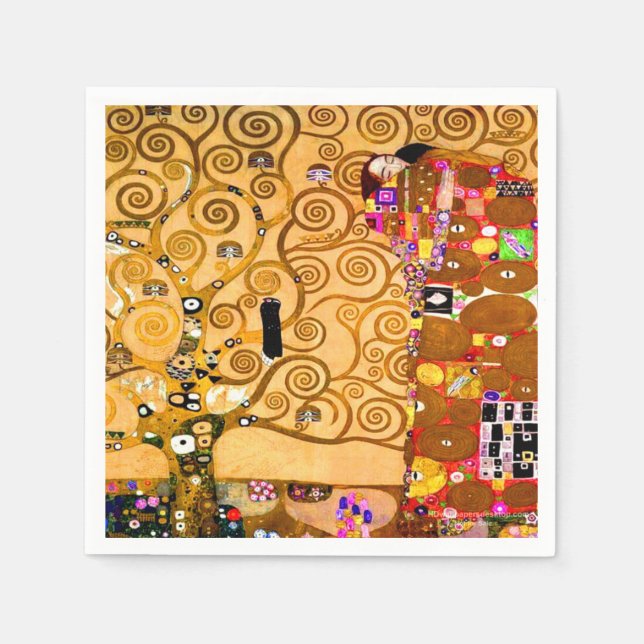 Serviette En Papier Gustav Klimt Arbre de vie (Devant)