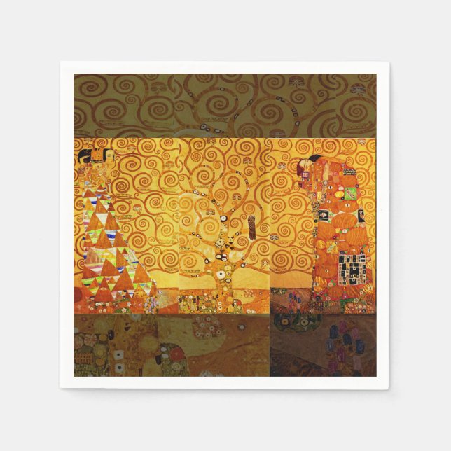 Serviette En Papier Gustav Klimt Arbre de Vie : Symboliste Art Nouveau (Devant)