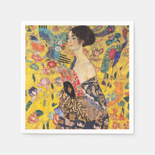 Serviette En Papier Gustav Klimt - Dame au éventail