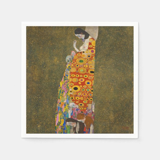 Serviette En Papier Gustav Klimt - Espoir (Devant)