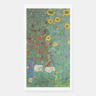 Serviette En Papier Gustav Klimt - Jardin de campagne avec tournesols