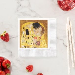 Serviette En Papier Gustav Klimt La Peinture Classique Du Kiss