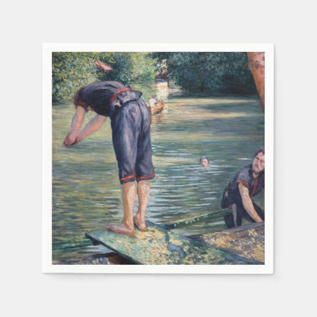 Serviette En Papier Gustave Caillebotte - Bathers, Banque des Yerres (Devant)