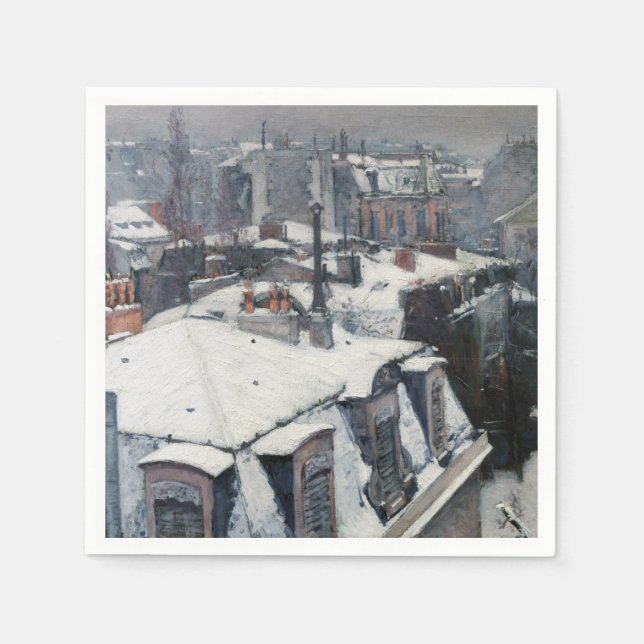 Serviette En Papier Gustave Caillebotte - Toits dans la neige (Devant)