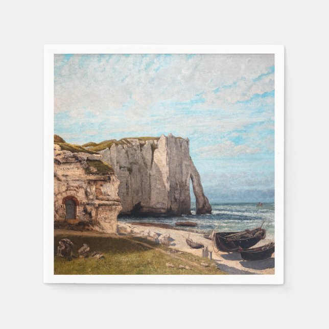 Serviette En Papier Gustave Courbet - Falaises à Etretat après la temp (Devant)