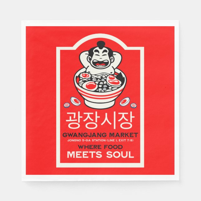 Serviette En Papier Gwangjang Marché Soul Corée (Devant)