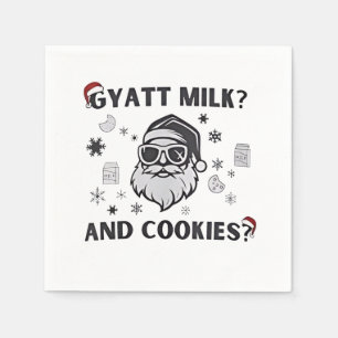 Serviette En Papier Gyatt Lait et cookies Funny Père Noël Gen Alpha