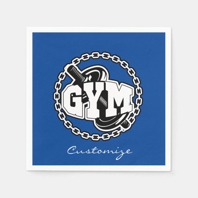 Serviette En Papier Gym Barbell Logo Thunder_Cove (Devant)