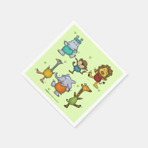 Serviette En Papier Gymnase Jungle Exercice Animaux