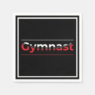 Serviette En Papier Gymnaste - Mot minimaliste moderne de gymnastique