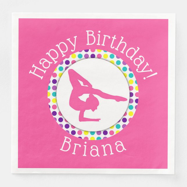 Serviette En Papier Gymnastique Dîner en papier de fête (Devant)