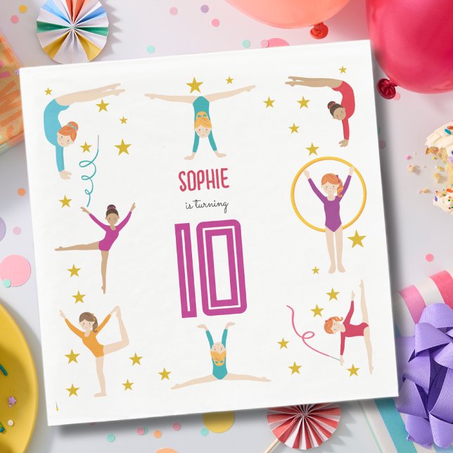 Serviette En Papier Gymnastique et acrobatie sport fille anniversaire (Créateur téléchargé)