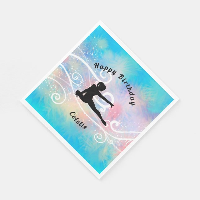 Serviette En Papier Gymnastique Joyeux Anniversaire Custom Swirl (Coin)