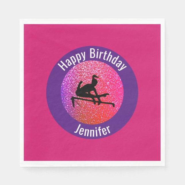 Serviette En Papier Gymnastique Joyeux Anniversaire Papier Napkin (Devant)
