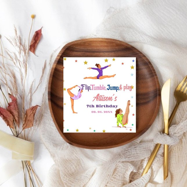 Serviette En Papier Gymnastique saut Cartwheel fête d'anniversaire fil (Créateur téléchargé)