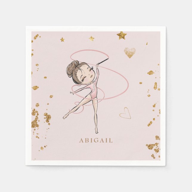 Serviette En Papier Gymnastique Tumble & Twirl Anniversaire (Devant)