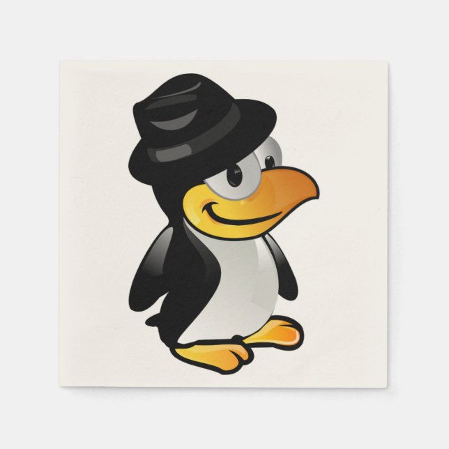 SERVIETTE EN PAPIER HABILLÉ VERS LE HAUT PENGUIN (Devant)