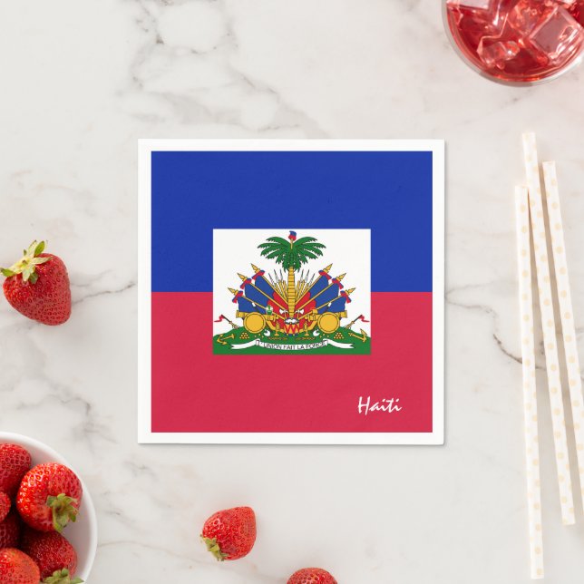 Serviette En Papier Haïti Napkins, fête du Drapeau haïtien / fans de s (En situation)