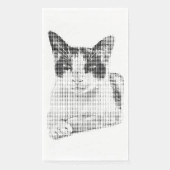 Serviette En Papier Halftone Kitty Portrait (Devant)