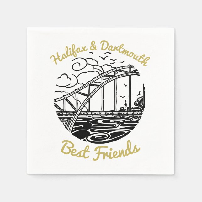 Serviette En Papier Halifax Dartmouth meilleur amis fête napkin (Devant)