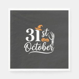 Serviette En Papier Halloween 31 octobre Citrouille Sorcière Chapeau D