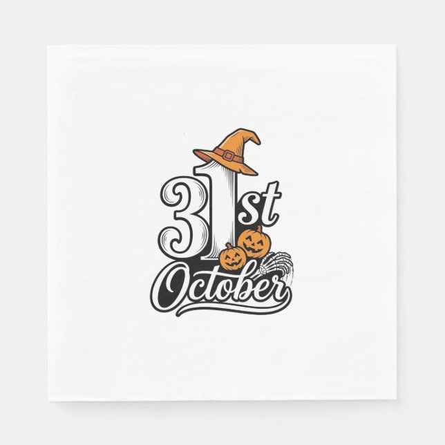 Serviette En Papier Halloween 31 octobre typographie conception de t-s (Devant)
