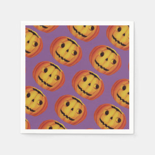 Serviette En Papier Halloween à l'ancienne, Citrouille (jack-o'-lanter