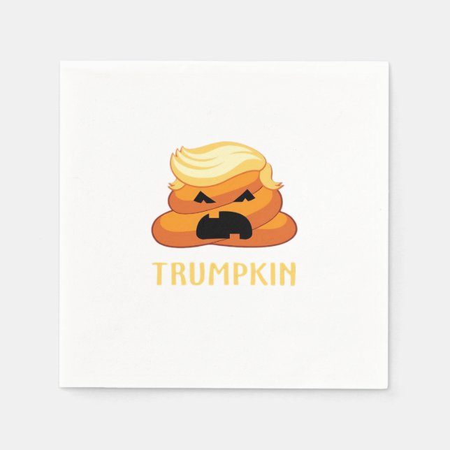 Serviette En Papier Halloween amusant pour Trumpkin Poop (Devant)