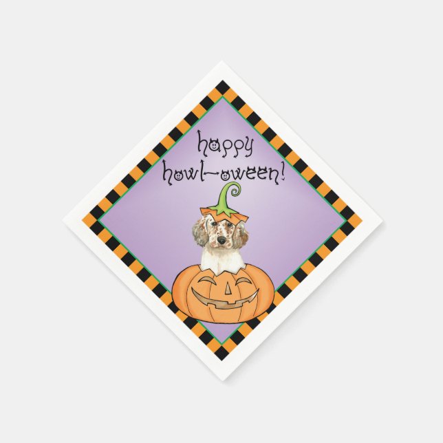 Serviette En Papier Halloween Anglais Setter (Coin)