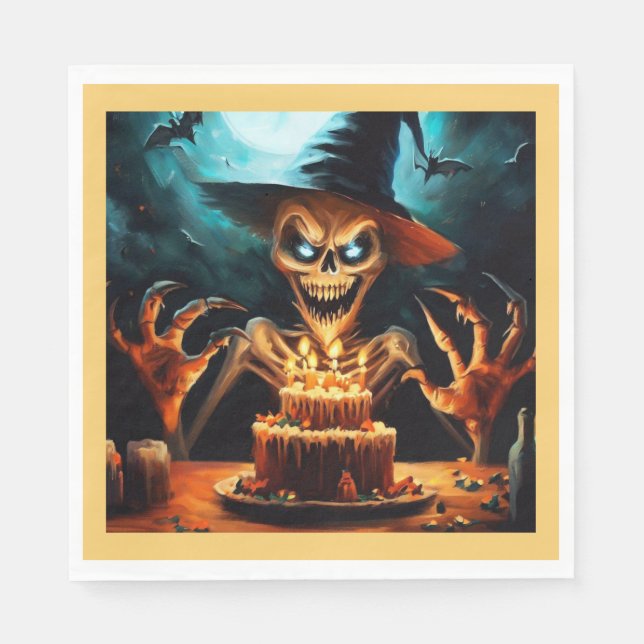 Serviette En Papier Halloween - Anniversaire 6 (Devant)