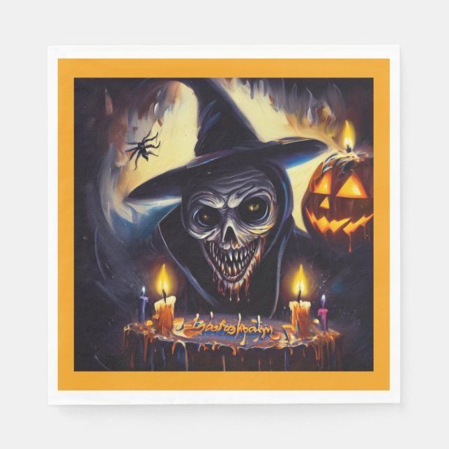 Serviette En Papier Halloween - Anniversaire 7 (Devant)