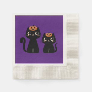 Serviette En Papier Halloween/Automne/Automne/citrouille/chat