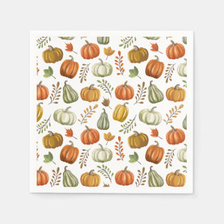 Serviette en papier Halloween avec citrouilles - B