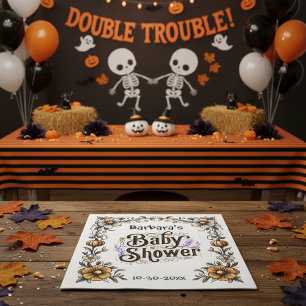 Serviette En Papier Halloween Baby shower Napkin Floral Citrouille Des