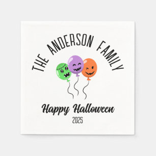 Serviette En Papier Halloween Balloons Citrouilles effrayants Nom pers