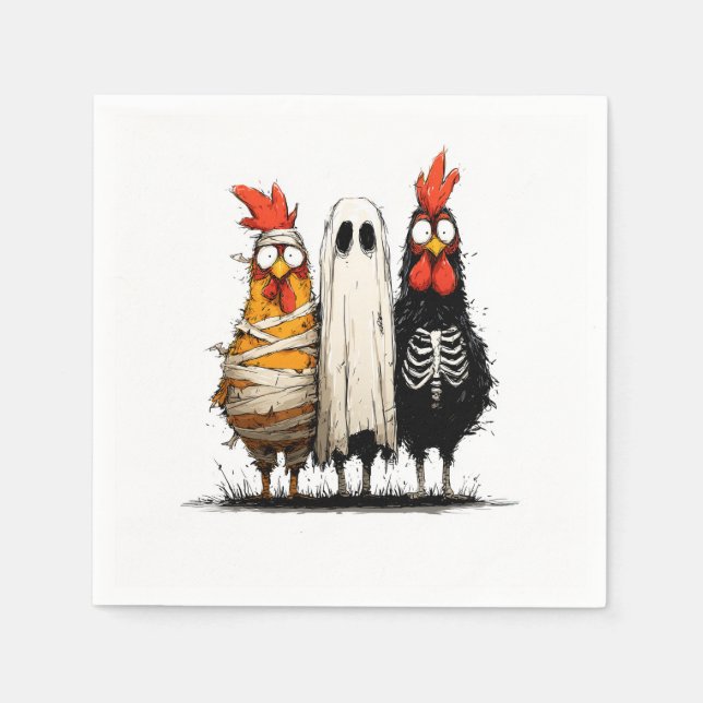 Serviette En Papier Halloween Bash Déplaisant de Cluckin (Devant)