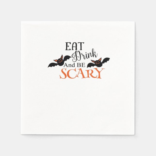 Serviette En Papier Halloween Bats Be Scary Funny Meme (Devant)