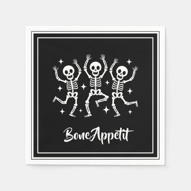 Serviette En Papier Halloween Bone Appetit (Devant)