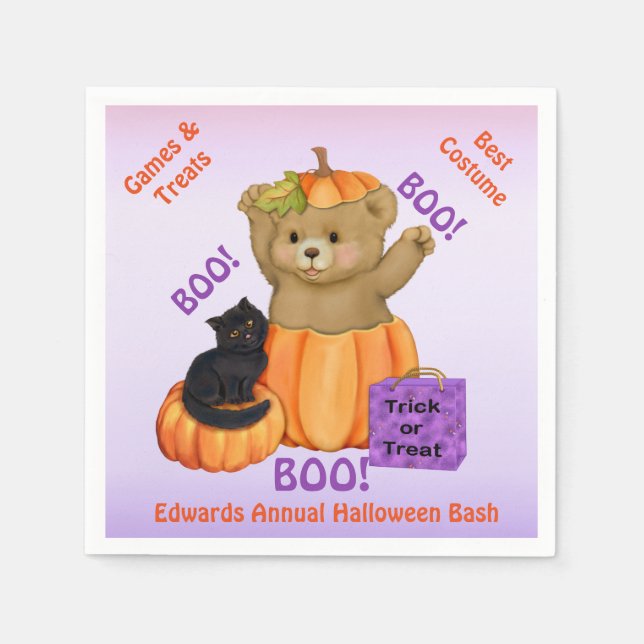 Serviette En Papier Halloween Boo Bear (Devant)