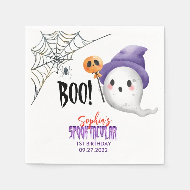 Serviette En Papier Halloween Boo Spooktacular Ghost (Devant)