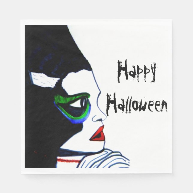 Serviette En Papier HALLOWEEN BRIDE DES serviettes FRANKENSTEIN (Devant)