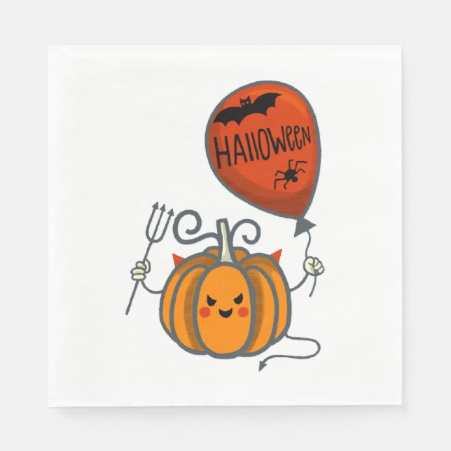 Serviette En Papier Halloween citrouille (Devant)