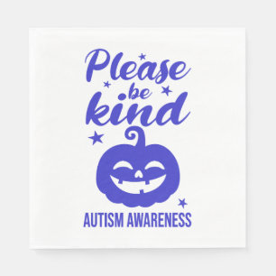 Serviette En Papier Halloween Citrouille bleu Autisim sensibilisation