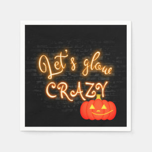 Serviette En Papier Halloween Citrouille Neon Connexion mur de briques