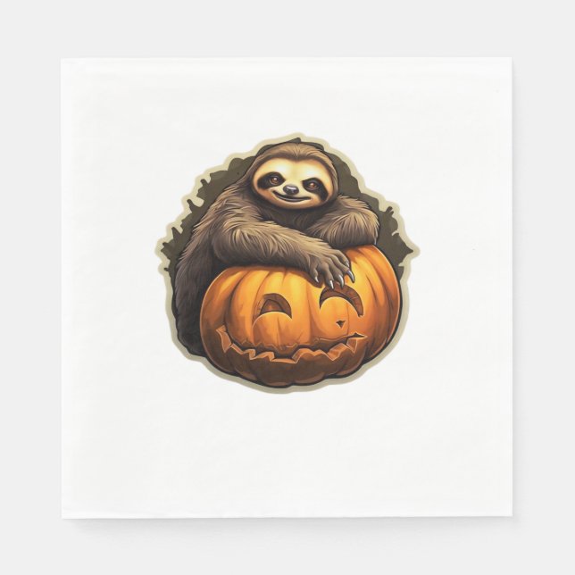 Serviette En Papier Halloween classique à thème Sloth T-shirt (Devant)