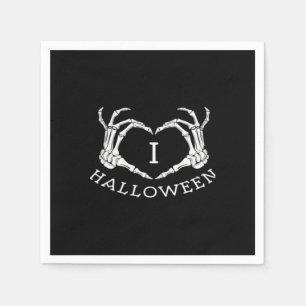 Serviette En Papier Halloween! Classique - Skeleton Hands Heart